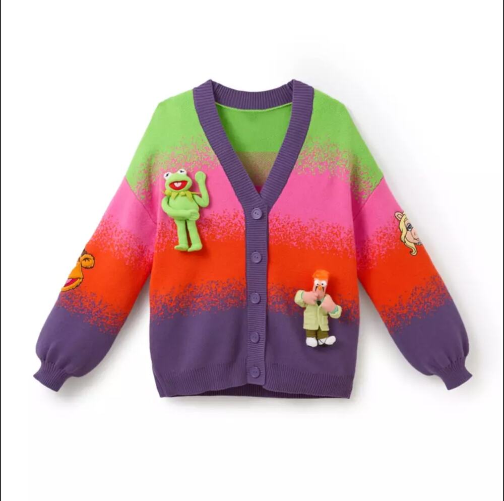Disney Muppets Kermit Plush Cardigan D23 - Beaker Fozzy Miss Piggy Large